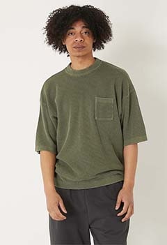 Healthknit × HIGH! STANDARD /コットンニット クルーポケット ショートスリーブ