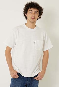 ヘビースラブテンジク クルーネックポケットTシャツ
