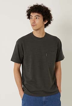 ヘビースラブテンジク クルーネックポケットTシャツ