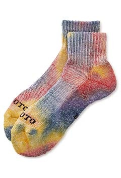 ROTOTO /ヘンプ オーガニックコットンパイル アンクルソックス タイダイ