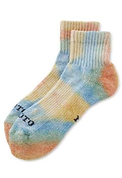 ROTOTO /ヘンプ オーガニックコットンパイル アンクルソックス タイダイ