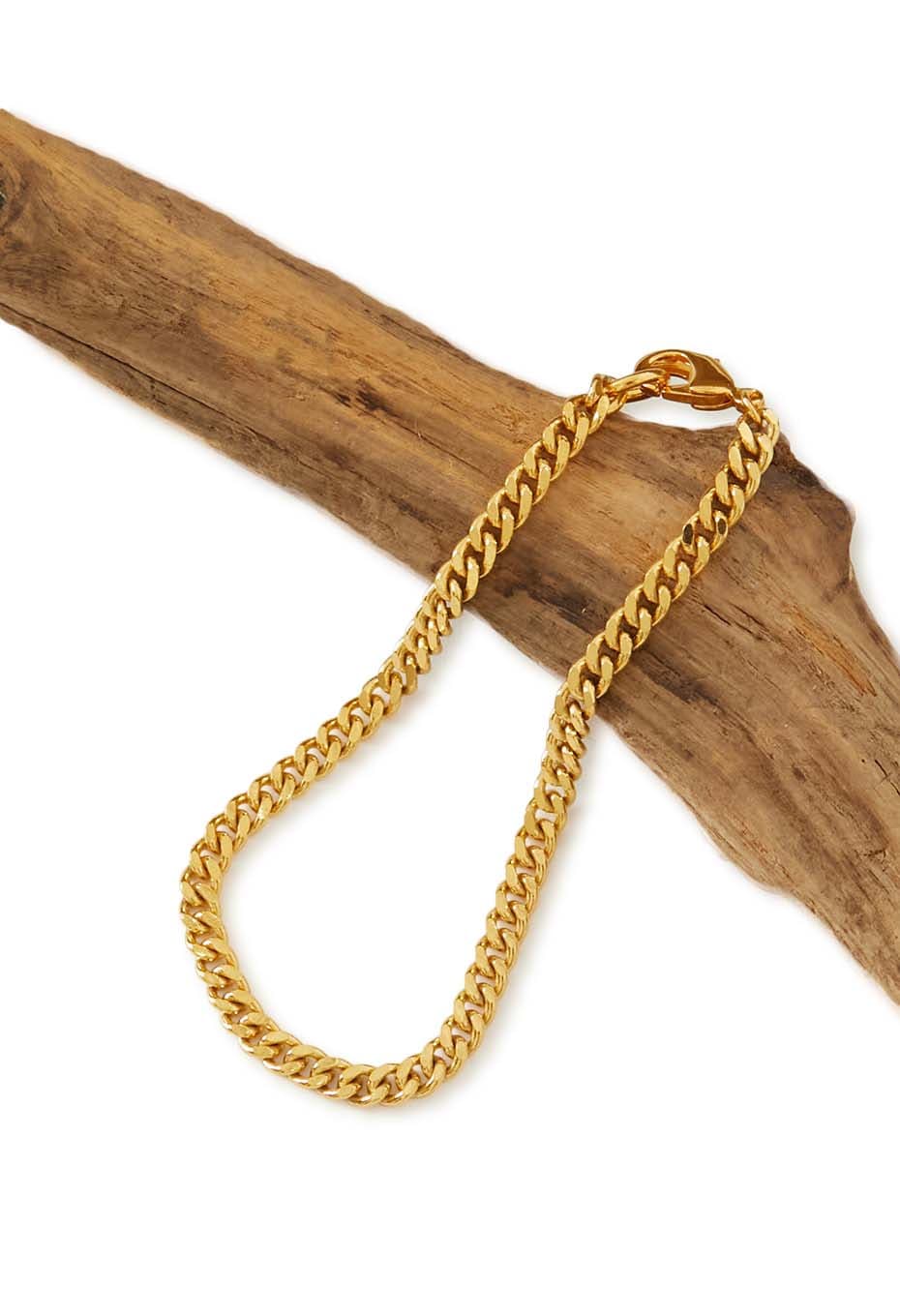 ROSETTAPRAYER /3.7mm FLAT LINK チェーンブレスレット 18kgp