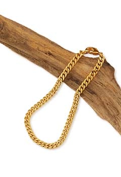 ROSETTAPRAYER /3.7mm FLAT LINK チェーンブレスレット 18kgp
