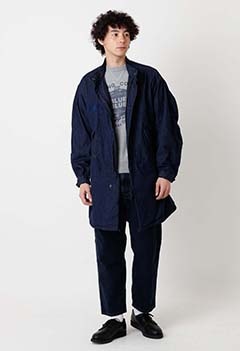 ジャカードデニム フィッシュテールコート