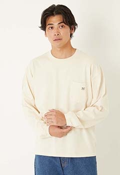 WWスラブテンジク Hエンブロイダリーポケット ロングスリーブTシャツ