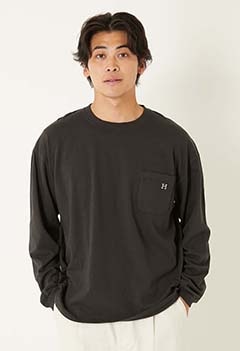 ＷＷスラブテンジク Ｈエンブロイダリーポケット ロングスリーブTシャツ
