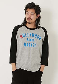 ガーゼウラケ WINDOW SIGN HRM LOGOプリントラグランTシャツ