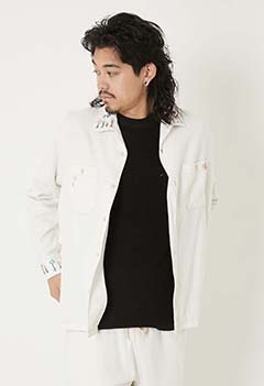 ハンドエンブロイダリー カディデニムワークシャツ