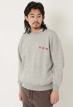 SNOW HRM プリントスウェット クルーネック