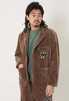 レイヤーHR ベロアタッチモール ツイルジャケット