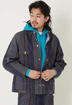 シングルレイヤーブランケット ショートカバーオールジャケット