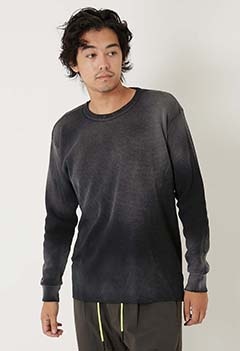 MOOJI MOOJI /クラシックワッフルサーマルTシャツ AGED