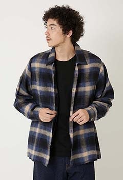 ブラッシュフランネルロングスリーブシャツ