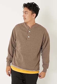 HEALTH KNIT×HIGH! STANDARD /クラシックベースボールスウェットシャツ GARMENT DYED