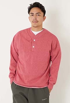 HEALTH KNIT×HIGH! STANDARD /クラシックベースボールスウェットシャツ GARMENT DYED