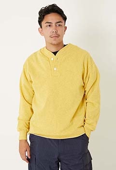 HEALTH KNIT×HIGH! STANDARD /クラシックベースボールスウェットシャツ GARMENT DYED