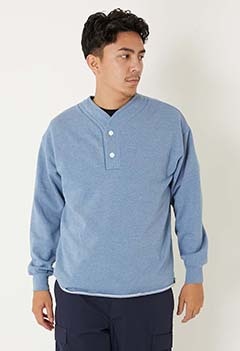 HEALTH KNIT×HIGH! STANDARD /クラシックベースボールスウェットシャツ GARMENT DYED