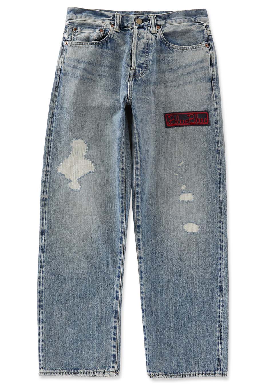 PP02 スーピマセルビッチデニム 2ndタイプ ヴィンテージフェード ワイドジーンズ