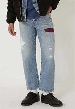 PP02 スーピマセルビッチデニム 2ndタイプ ヴィンテージフェード ワイドジーンズ