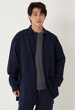 SANMONT /コットンシルクネップワークシャツ