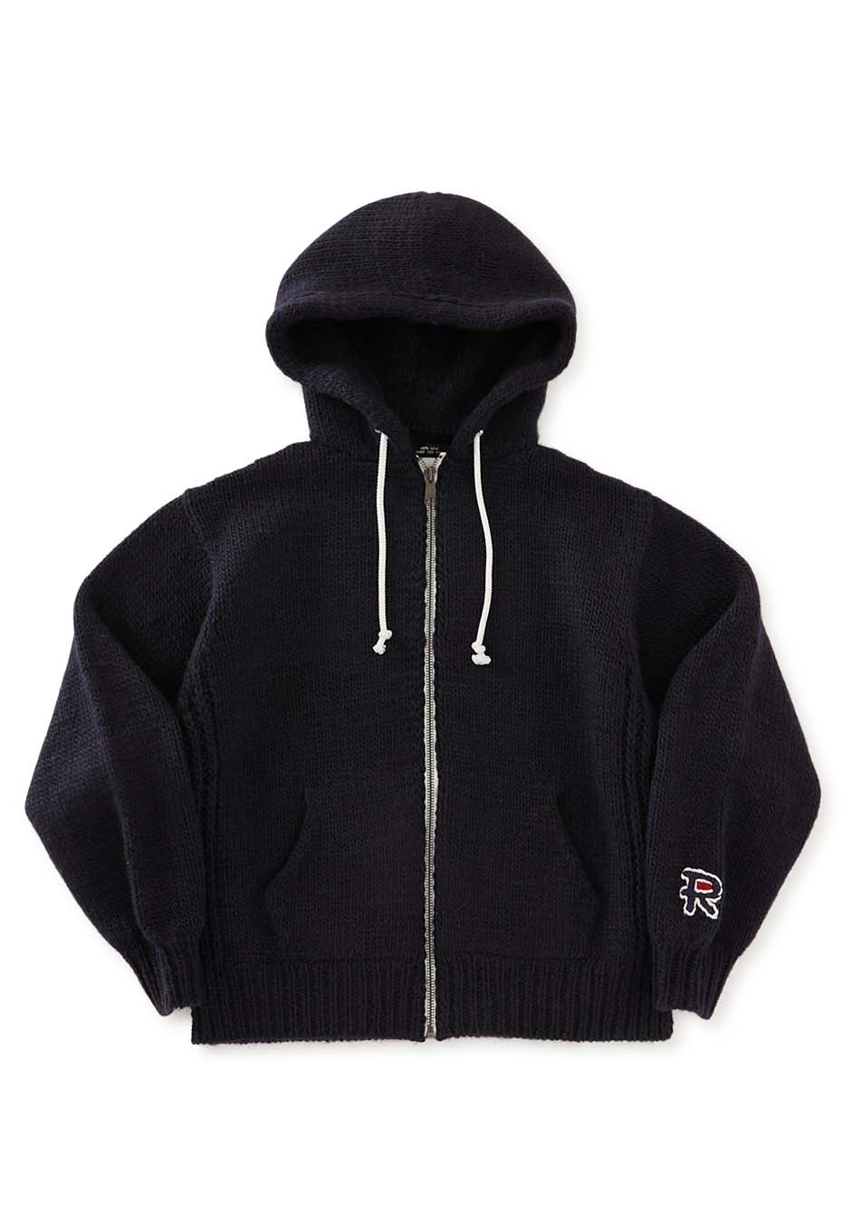 RICE NINE TEN /HAND KNITTED ジップアップフーディーセーター
