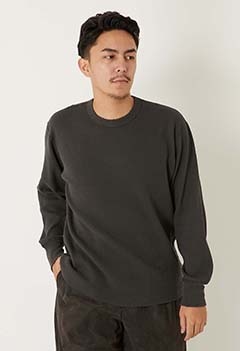Healthknit /THERMAL KING ラッセルハニーコム クルーネックシャツ DAMAGED
