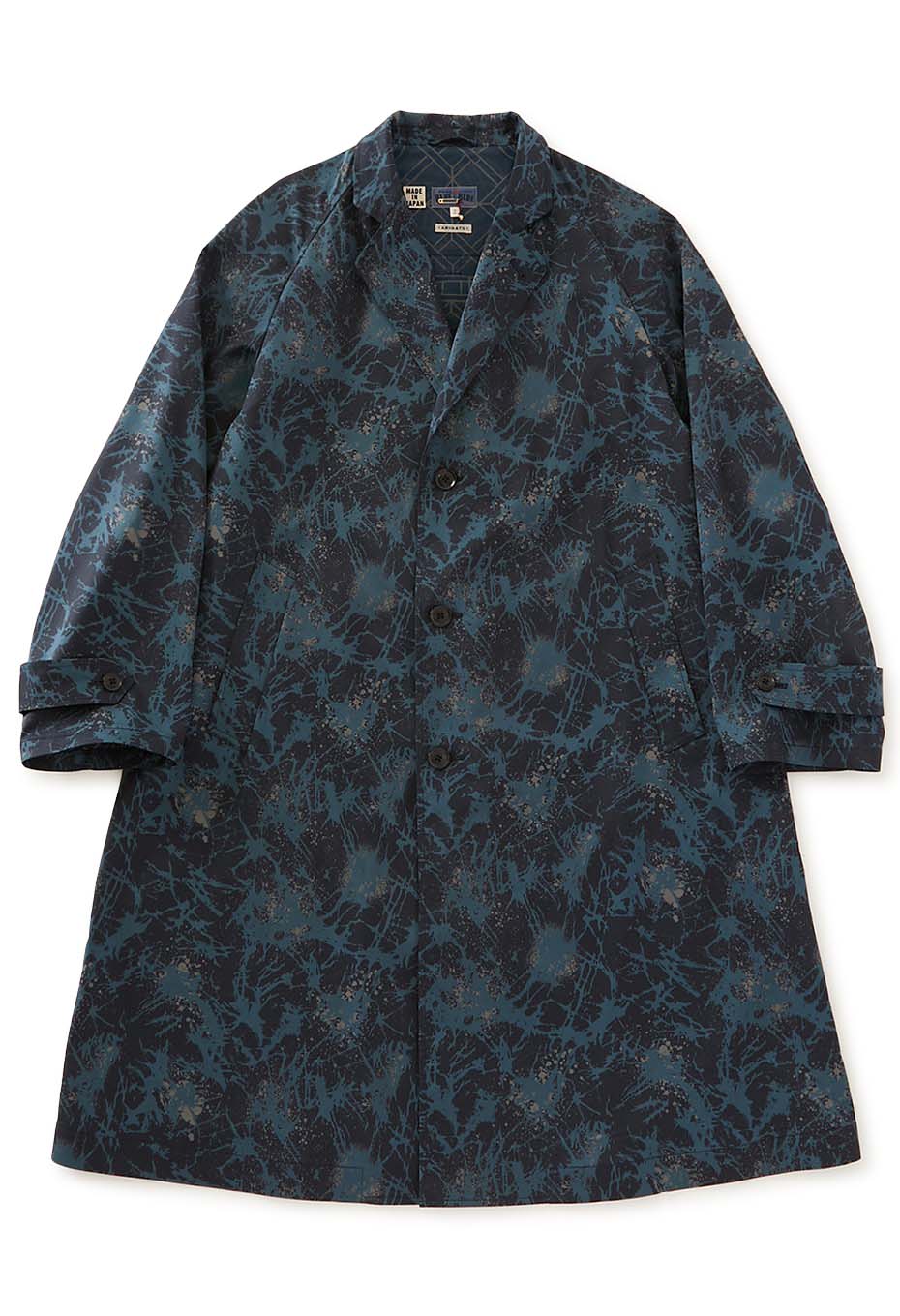 ショウカテンシャガラスプリント チェスターコート