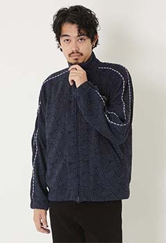 ミズヒキニットジャカード トラックジャケット