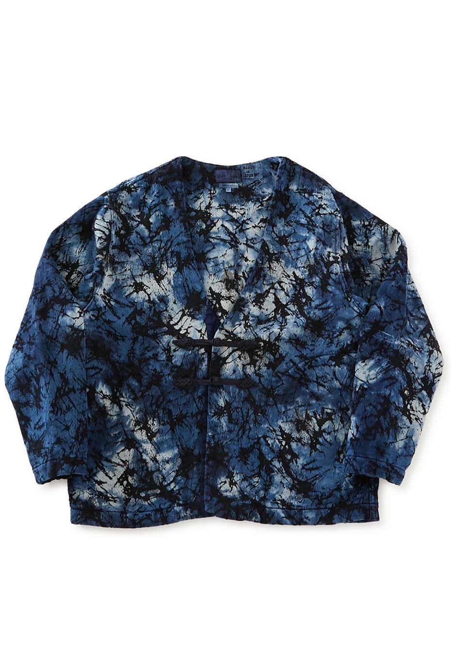 ソフトコットンガラスジャカード インディゴテゾメ ハオリジャケット