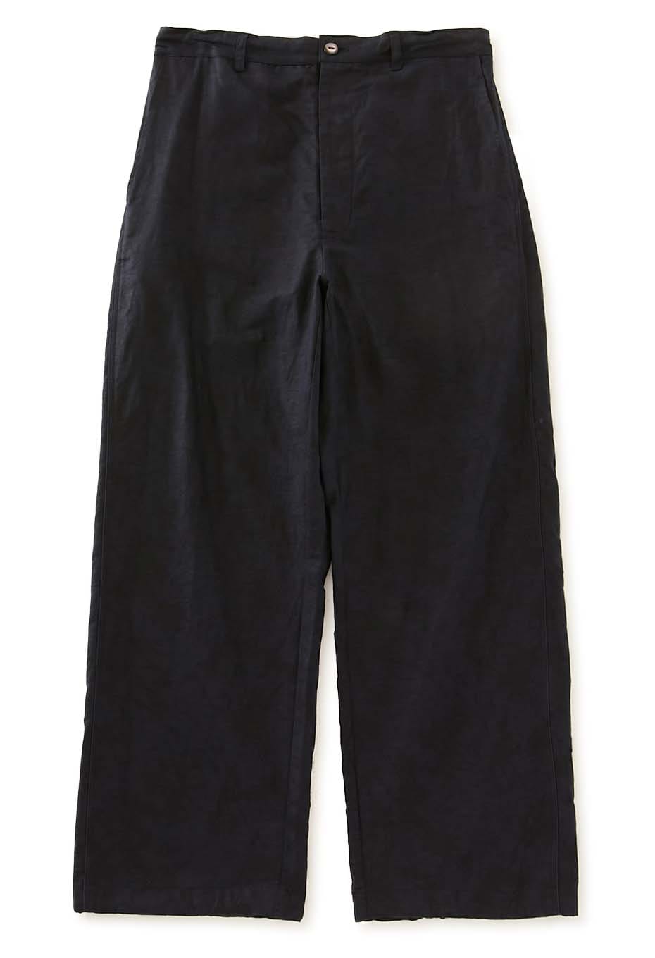 リネンミックス ガラスパターン ドローパンツ