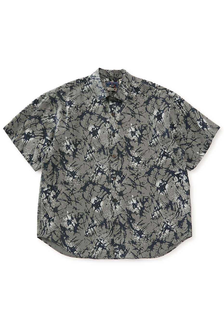 Tencel glass print short-sleeve shirt
