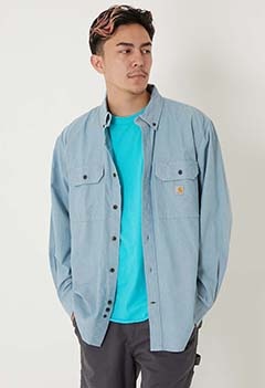 CARHARTT /ルーズフィット シャンブレーロングスリーブシャツ