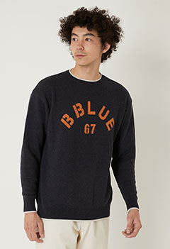 B BLUE 67 メランジコットンニット