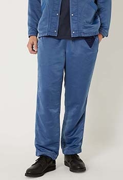 インディゴナイロン サイドライントラックパンツ