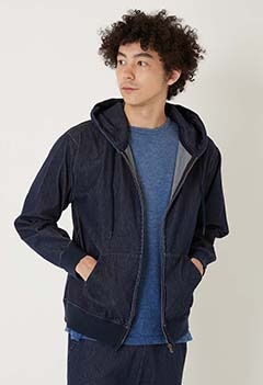 デニムライクジップパーカ