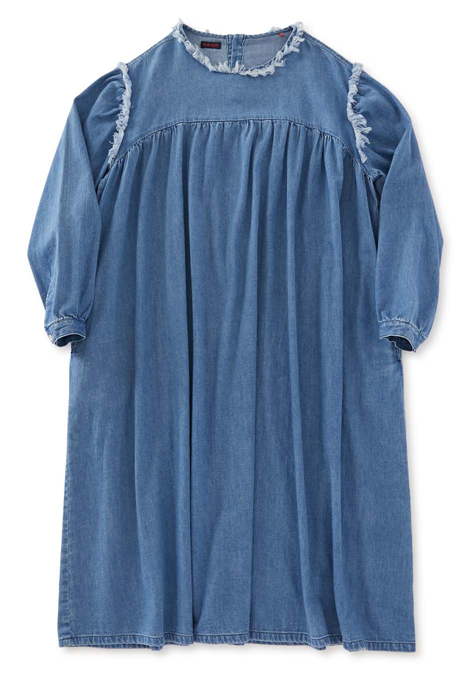 デニムフリンジワンピース