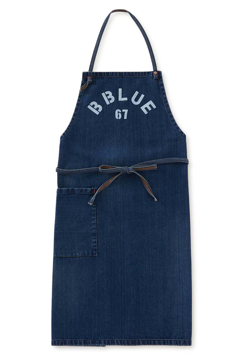 B BLUE 67 ウォッシュド ワークエプロン