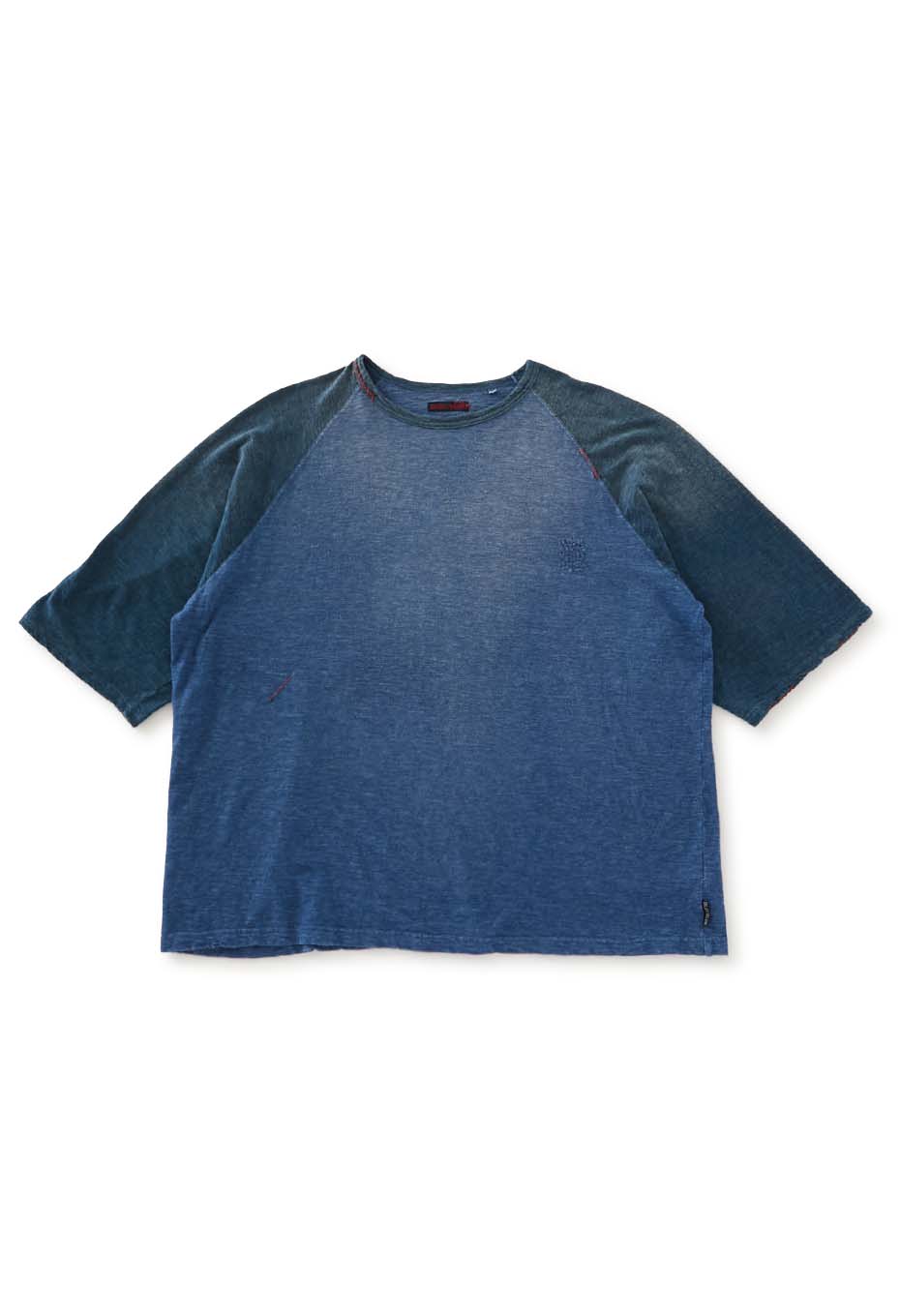 インディゴスラブテンジク ハンドリペア ハーフスリーブTシャツ