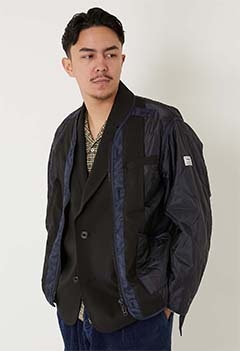 elephant TRIBAL fabrics /ハイブリッド キルティングライナーコート