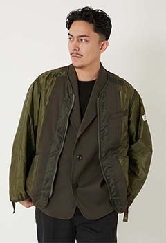 elephant TRIBAL fabrics /ハイブリッド キルティングライナーコート