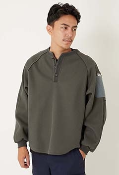 elephant TRIBAL fabrics /モダンサーマル ヘンリーネックスウェット