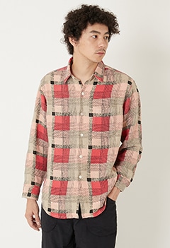 インディアプリント ルースネルチェックシャツ
