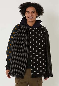 ストールリメイク フードポンチョ