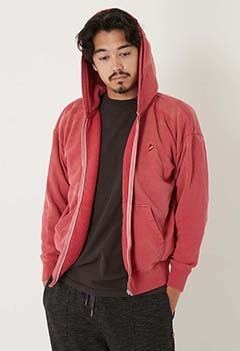 ハートインワッペン ヴィンテージウォッシュジップパーカ