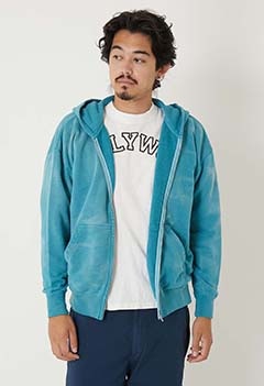 ハートインワッペン ヴィンテージウォッシュジップパーカ