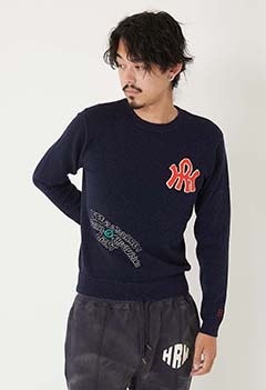 ループヤーンスプリングニットLOGOプルオーバー