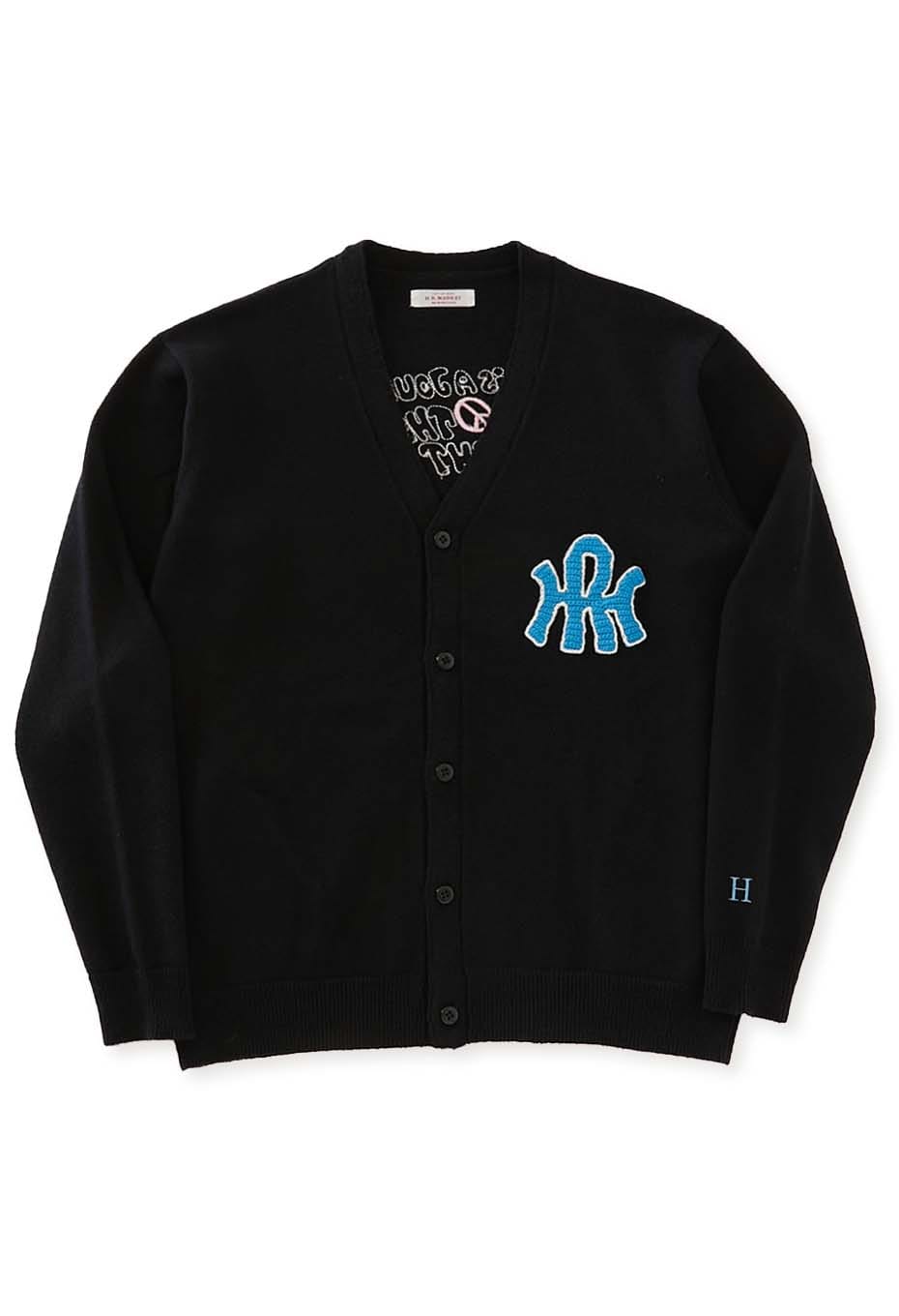 ループヤーンスプリングニットLOGOカーディガン