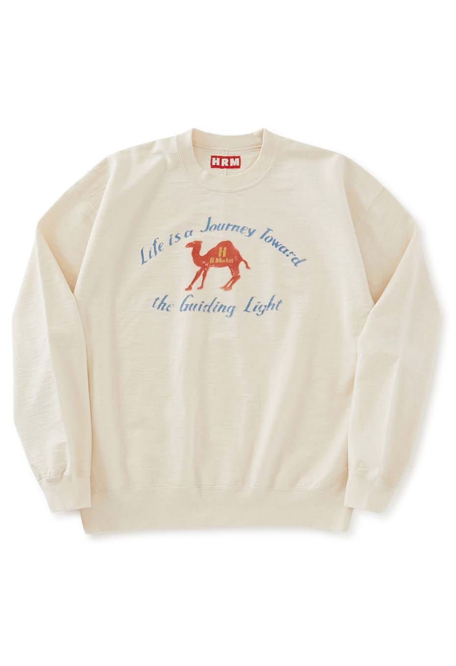 WWスラブインレー ジャーニーキャメルカラーフロッククルーネックプルオーバー