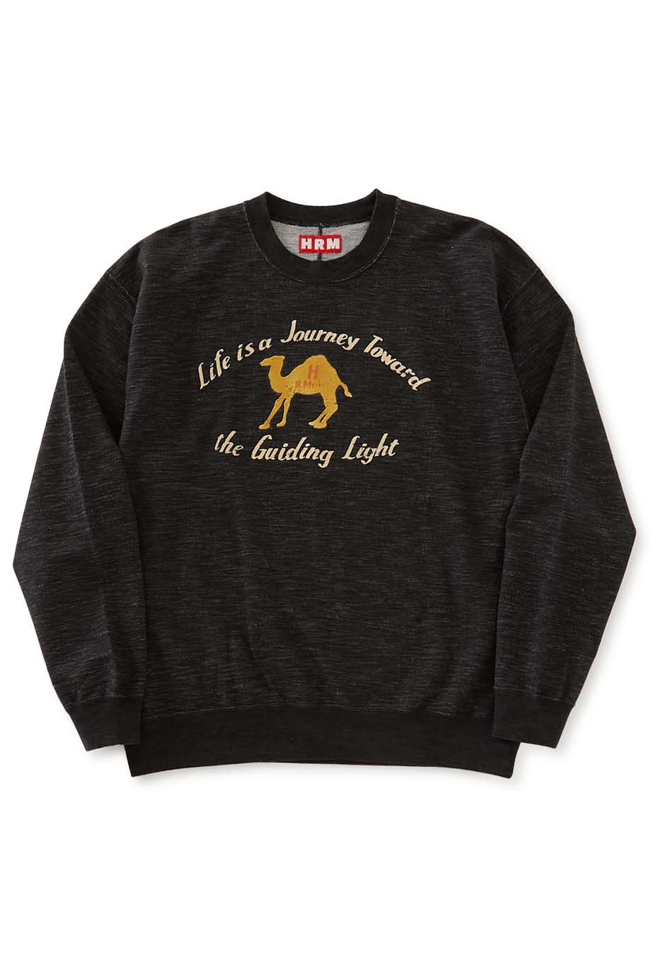 WWスラブインレー ジャーニーキャメルカラーフロッククルーネックプルオーバー