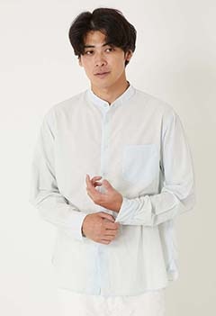 フェードアラダキローンバンドカラーシャツ